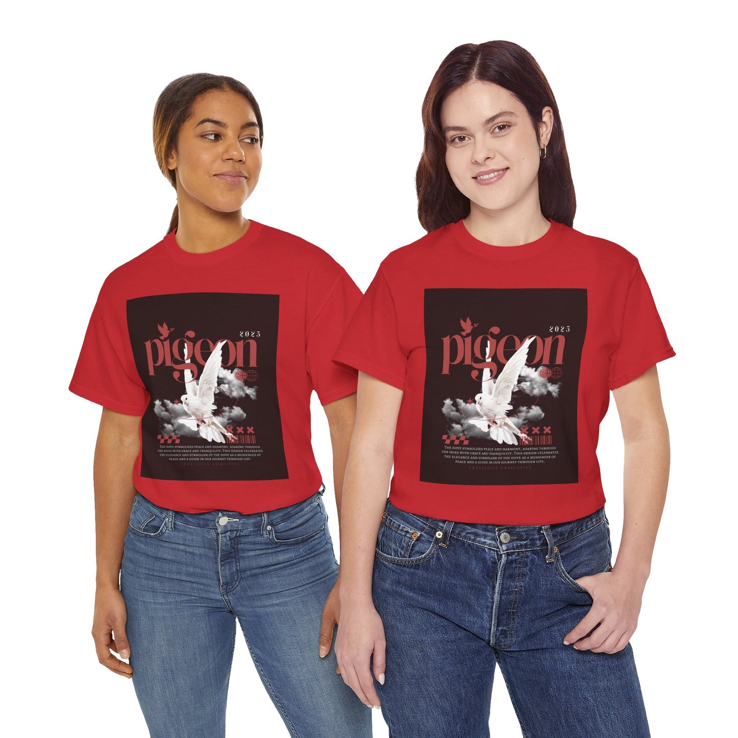 Artistic Unisex Heavy Cotton Tee - Pigeon & The Art Design 2025