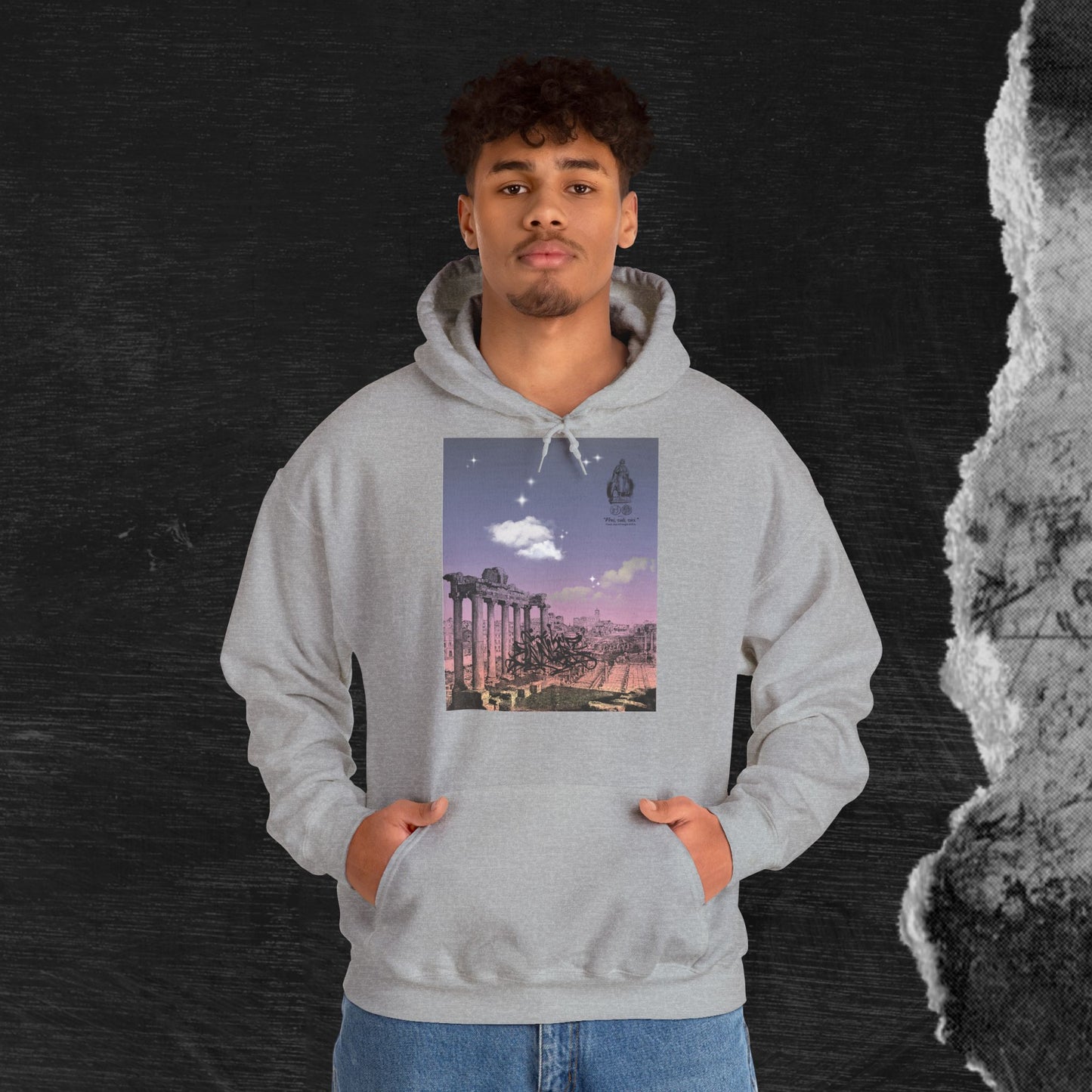 Hooded Sweatshirt - Sunshine of Rome with Dream of Conquer Design