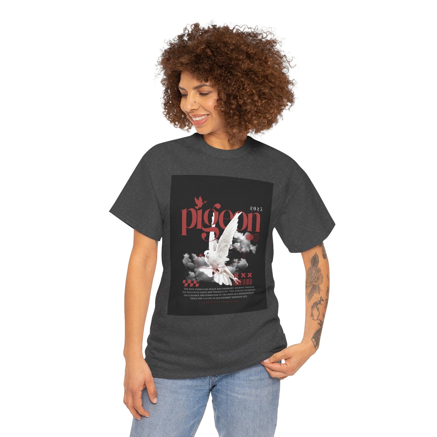 Artistic Unisex Heavy Cotton Tee - Pigeon & The Art Design 2025
