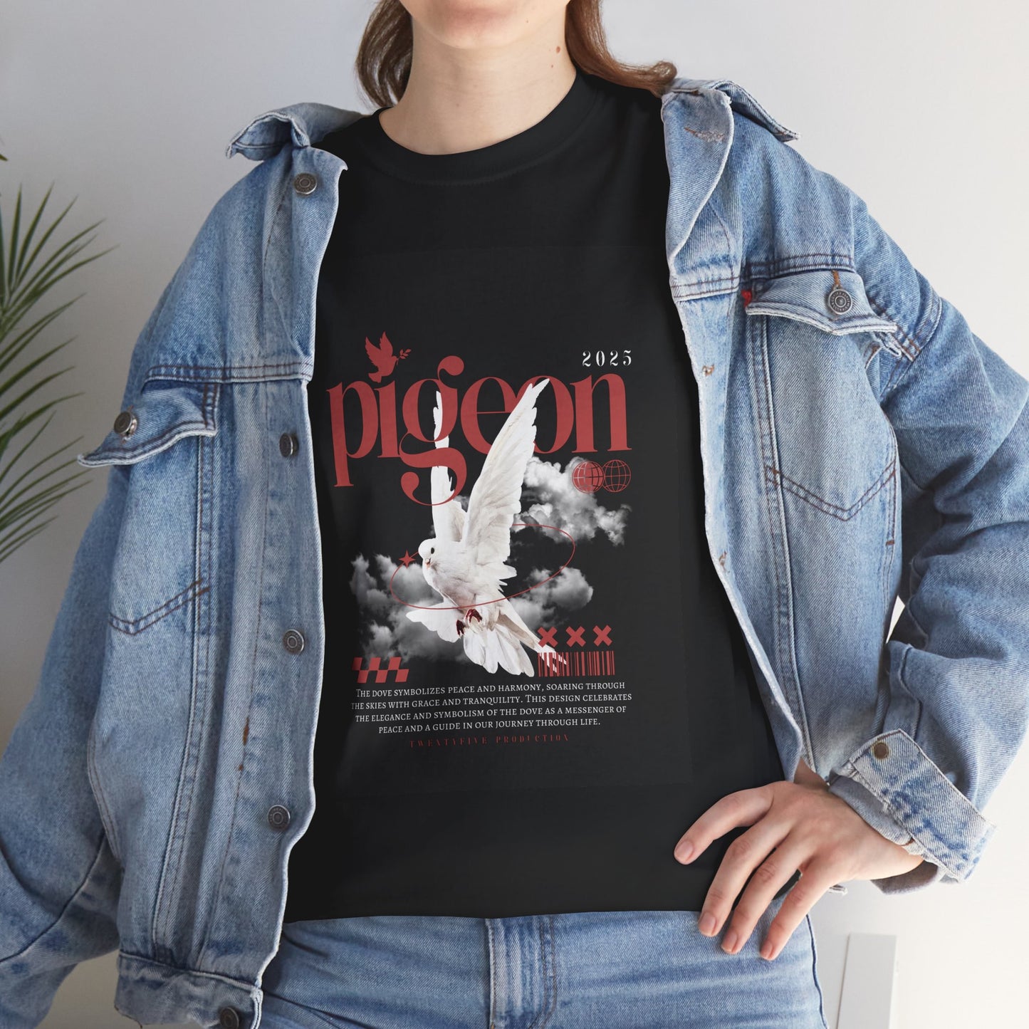 Artistic Unisex Heavy Cotton Tee - Pigeon & The Art Design 2025