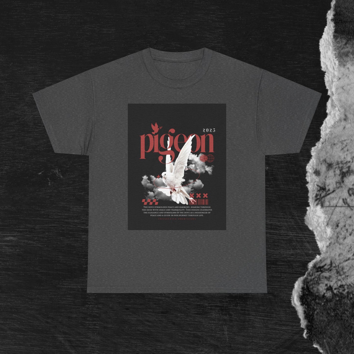 Artistic Unisex Heavy Cotton Tee - Pigeon & The Art Design 2025