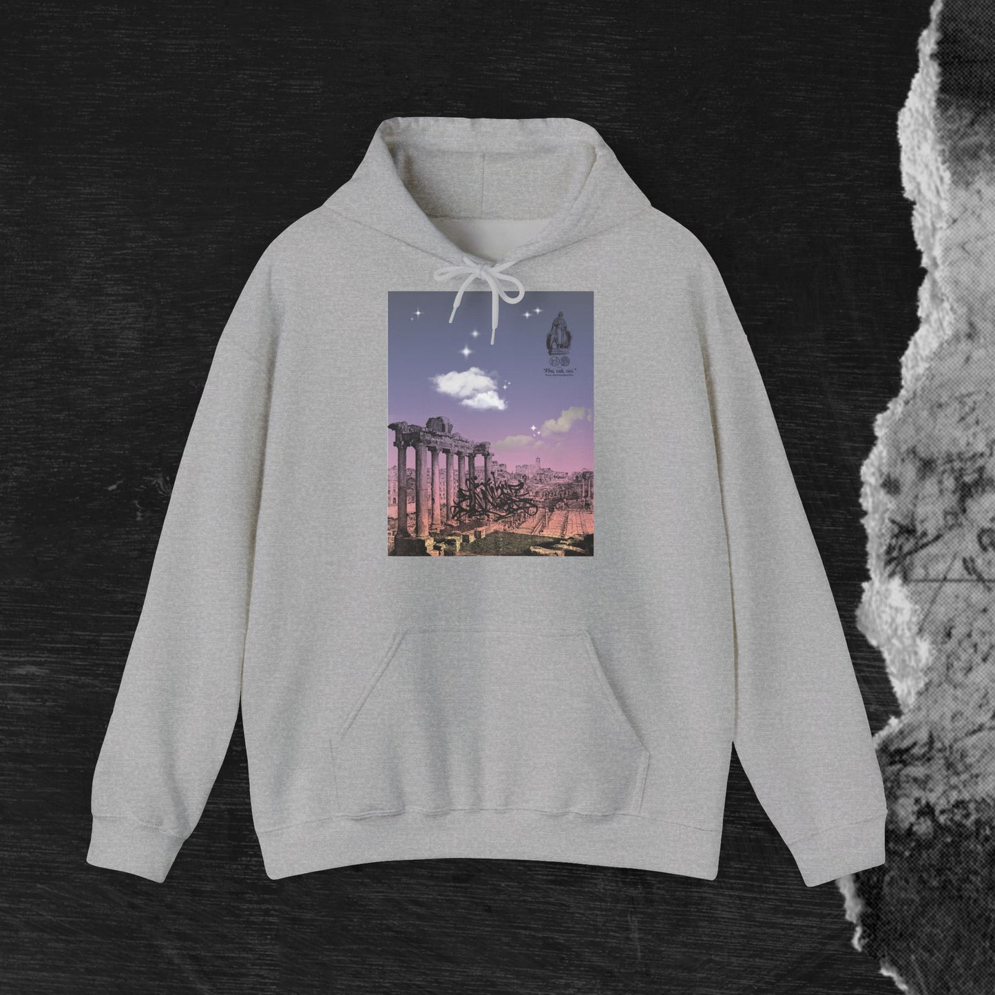 Hooded Sweatshirt - Sunshine of Rome with Dream of Conquer Design