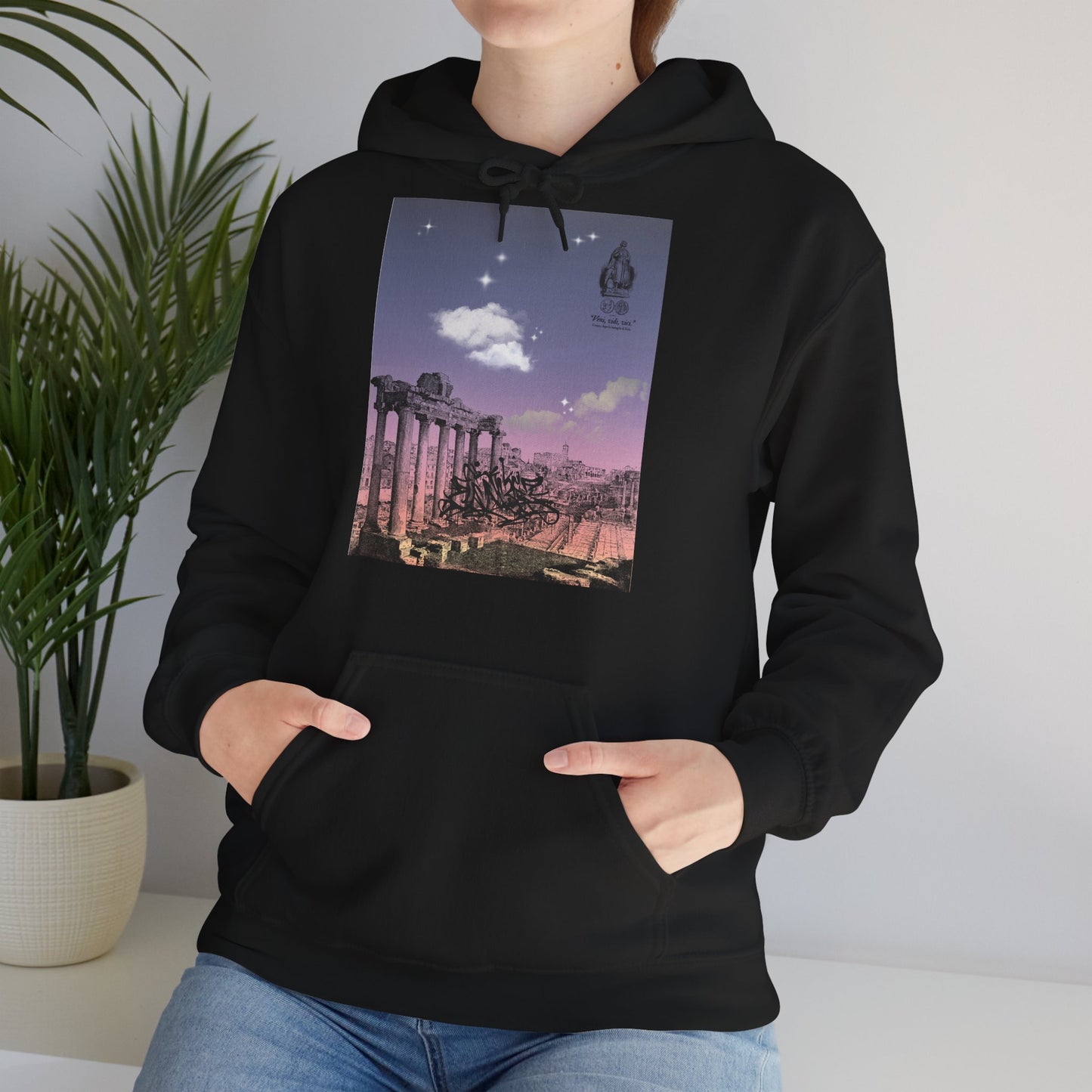 Hooded Sweatshirt - Sunshine of Rome with Dream of Conquer Design