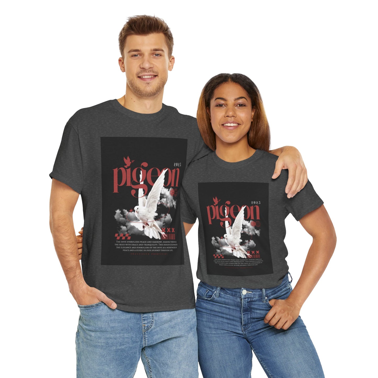Artistic Unisex Heavy Cotton Tee - Pigeon & The Art Design 2025