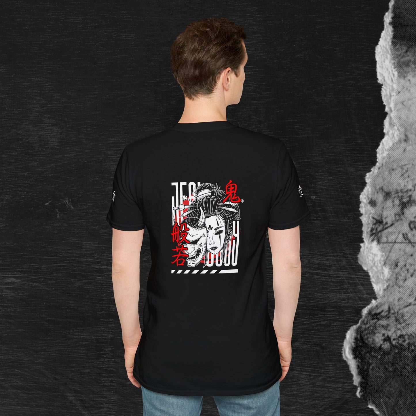 Unisex Softstyle T-Shirt with Japanese Art Design - Perfect for Anime Fans