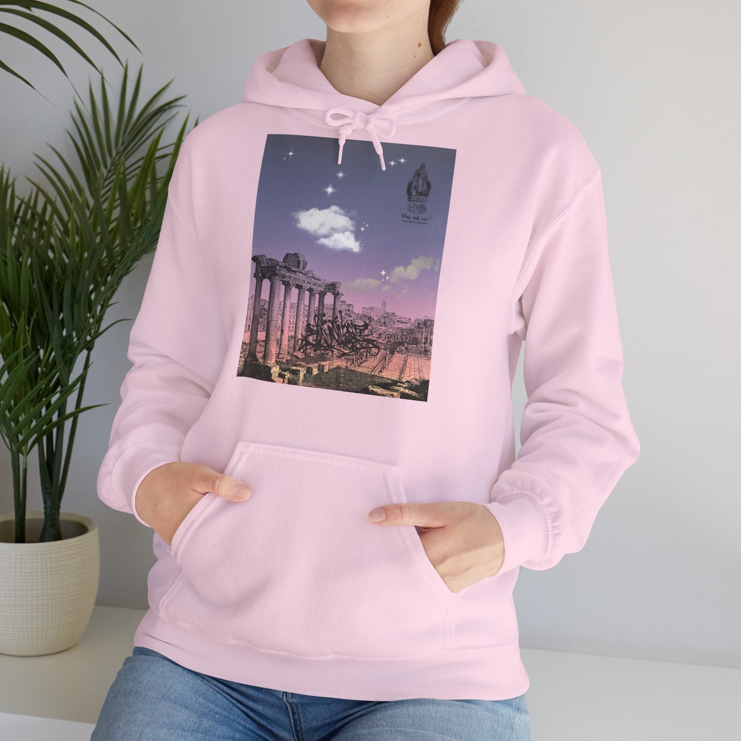 Hooded Sweatshirt - Sunshine of Rome with Dream of Conquer Design