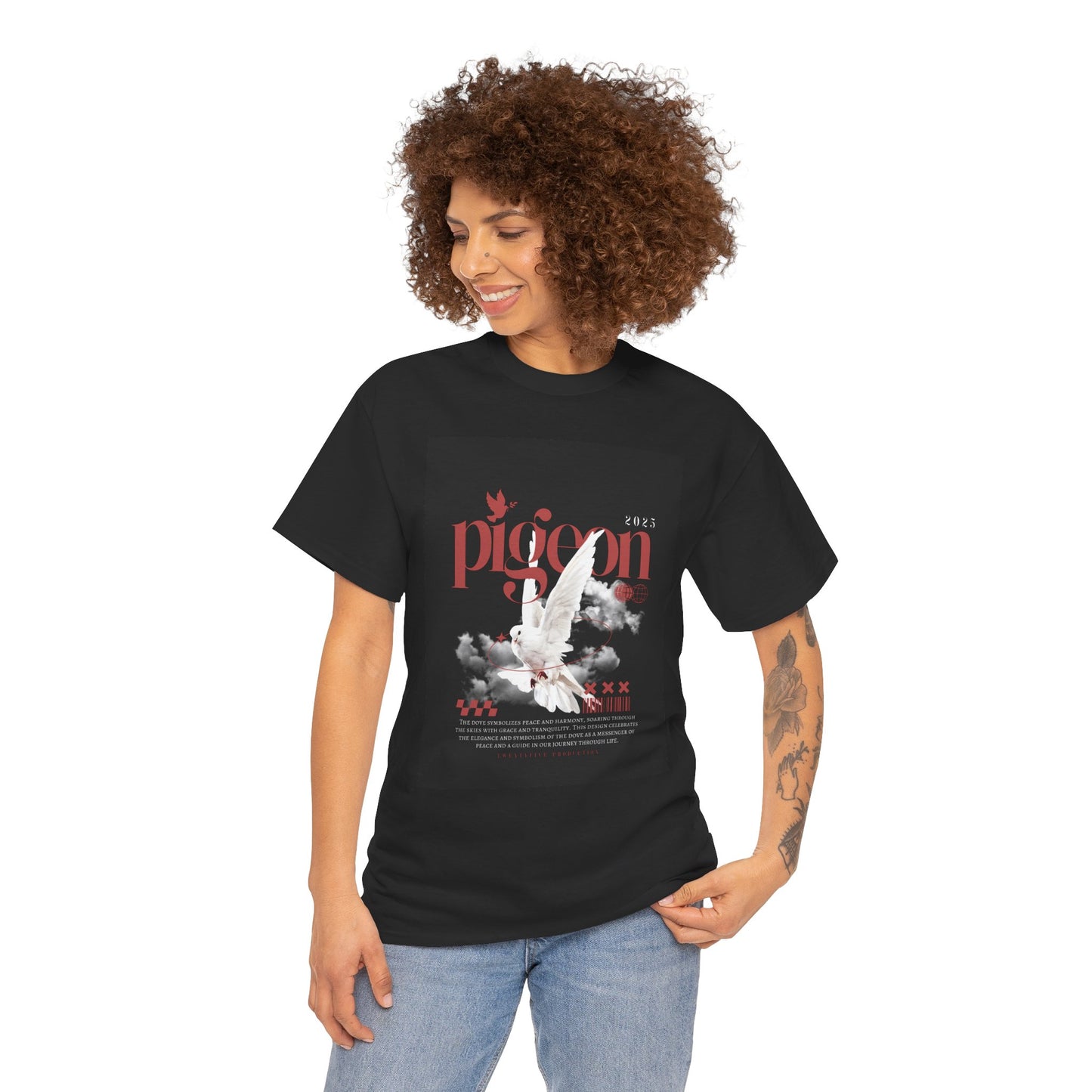 Artistic Unisex Heavy Cotton Tee - Pigeon & The Art Design 2025