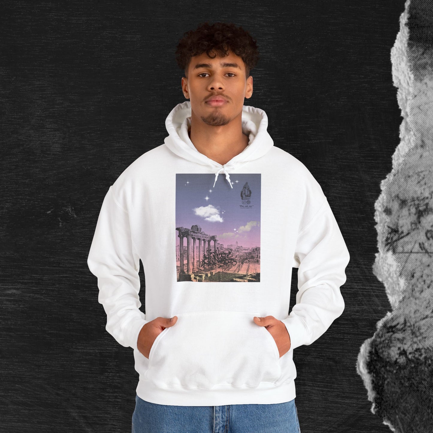Hooded Sweatshirt - Sunshine of Rome with Dream of Conquer Design