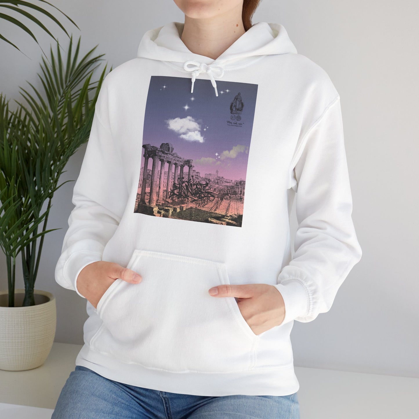 Hooded Sweatshirt - Sunshine of Rome with Dream of Conquer Design