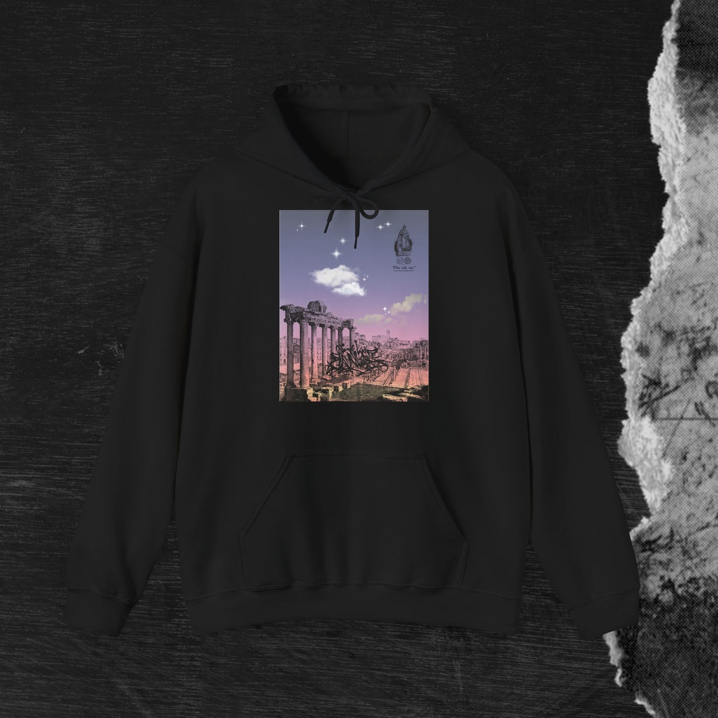 Hooded Sweatshirt - Sunshine of Rome with Dream of Conquer Design