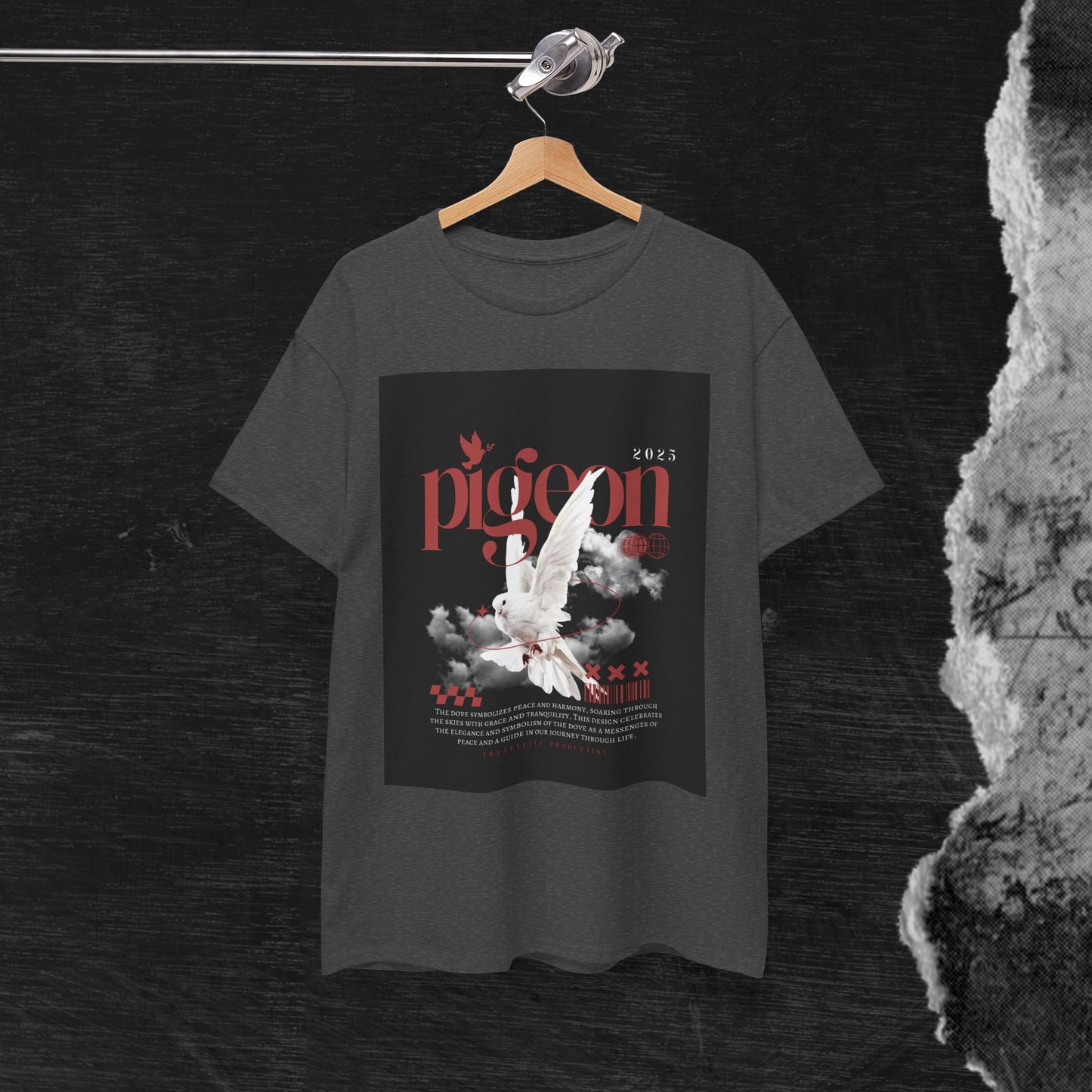 Artistic Unisex Heavy Cotton Tee - Pigeon & The Art Design 2025