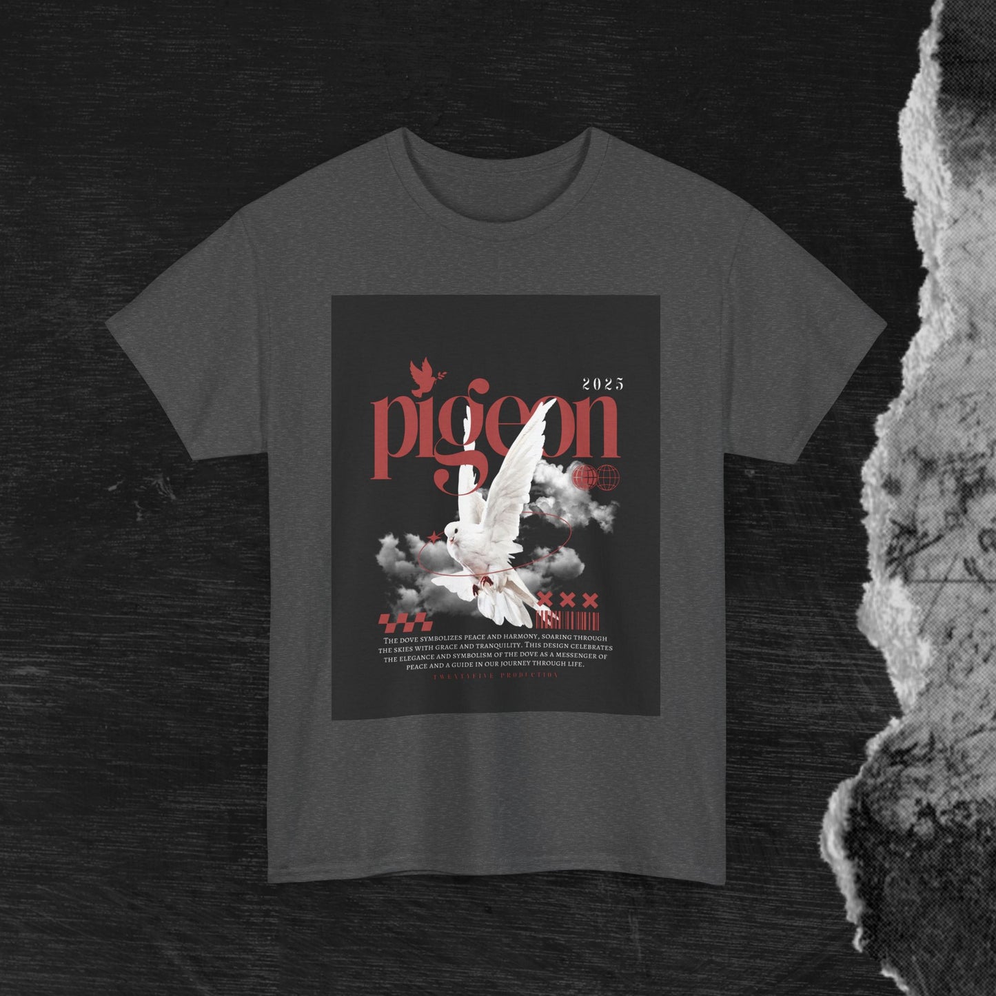Artistic Unisex Heavy Cotton Tee - Pigeon & The Art Design 2025