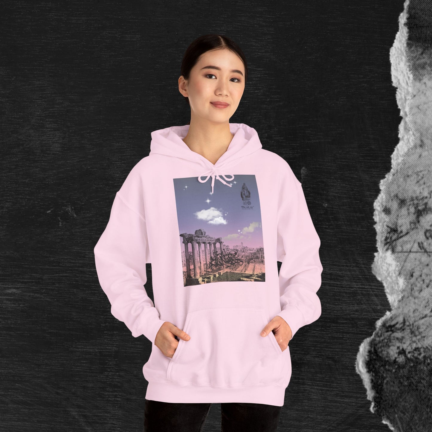 Hooded Sweatshirt - Sunshine of Rome with Dream of Conquer Design