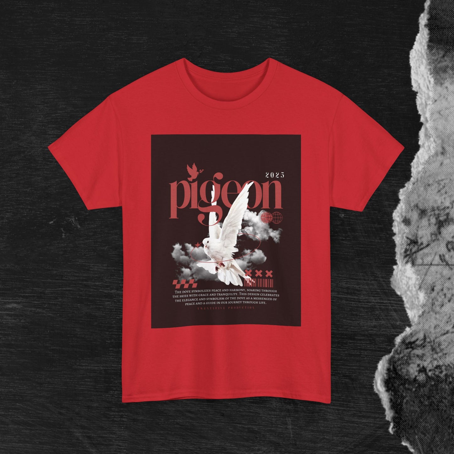 Artistic Unisex Heavy Cotton Tee - Pigeon & The Art Design 2025