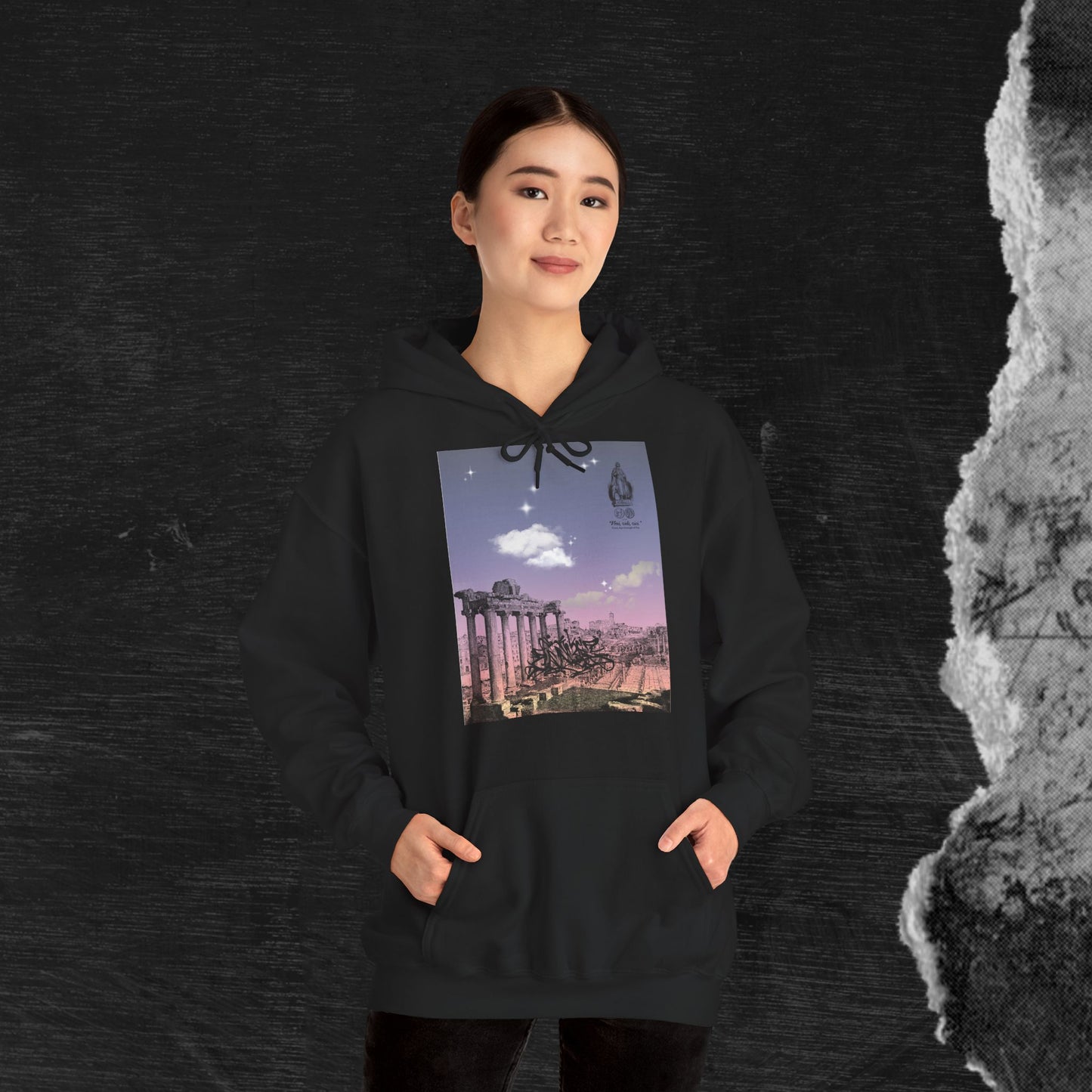 Hooded Sweatshirt - Sunshine of Rome with Dream of Conquer Design