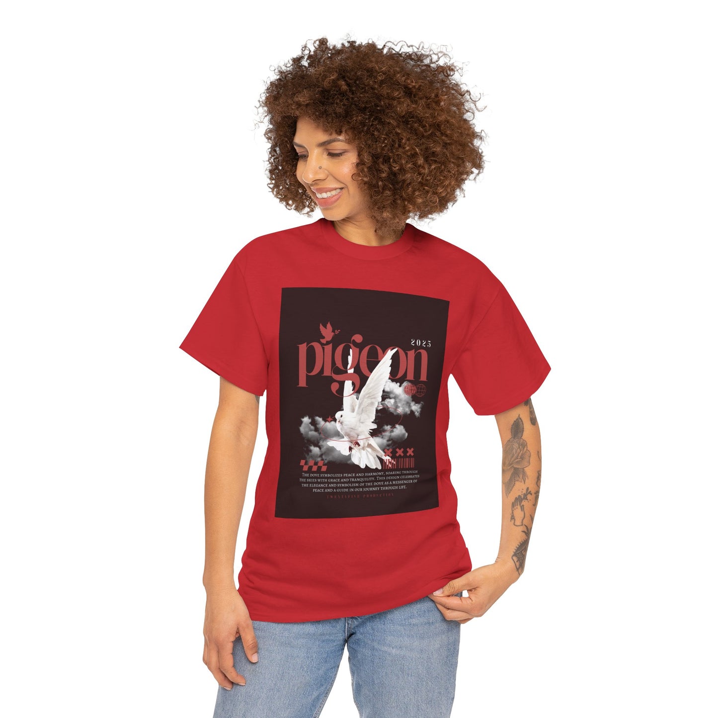 Artistic Unisex Heavy Cotton Tee - Pigeon & The Art Design 2025