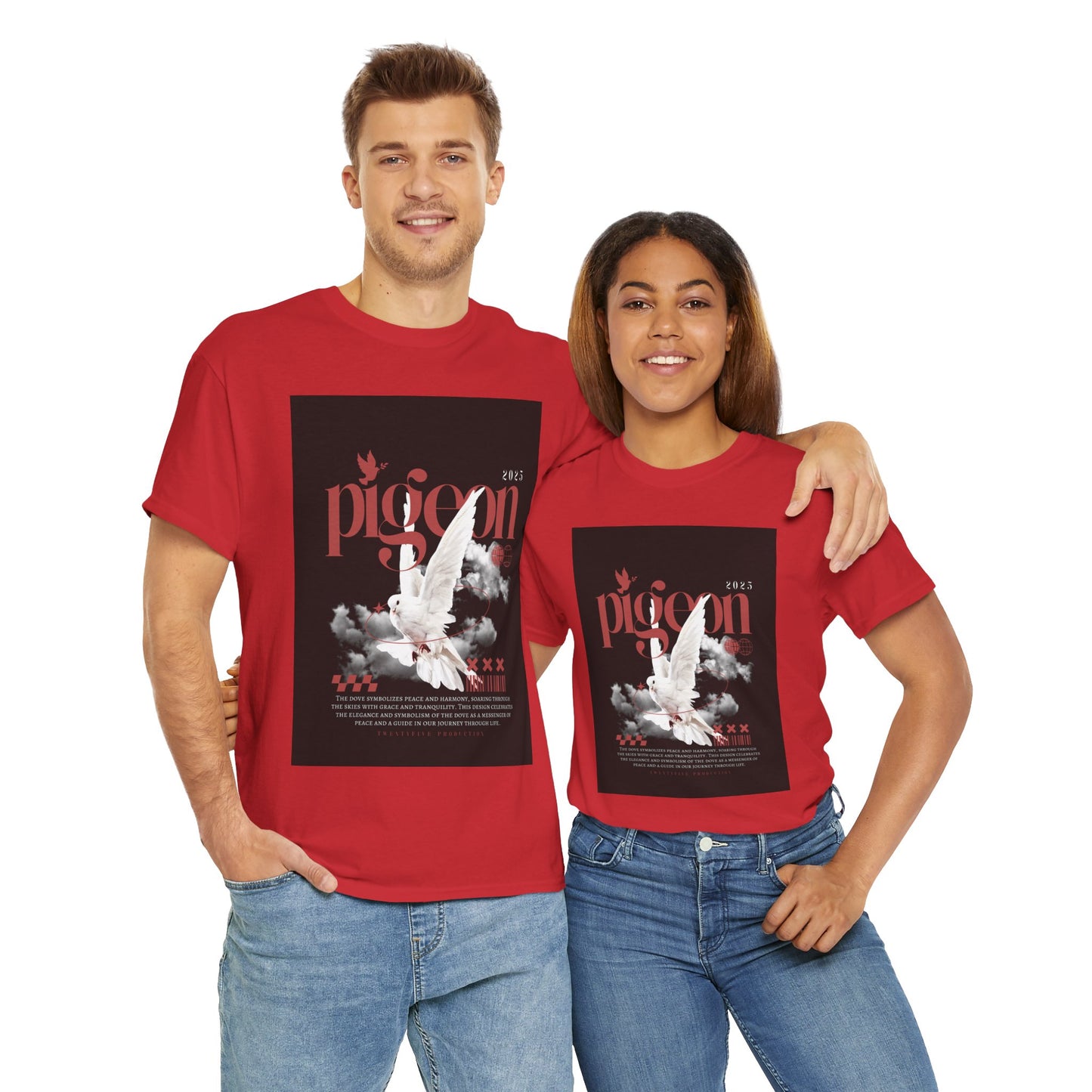 Artistic Unisex Heavy Cotton Tee - Pigeon & The Art Design 2025