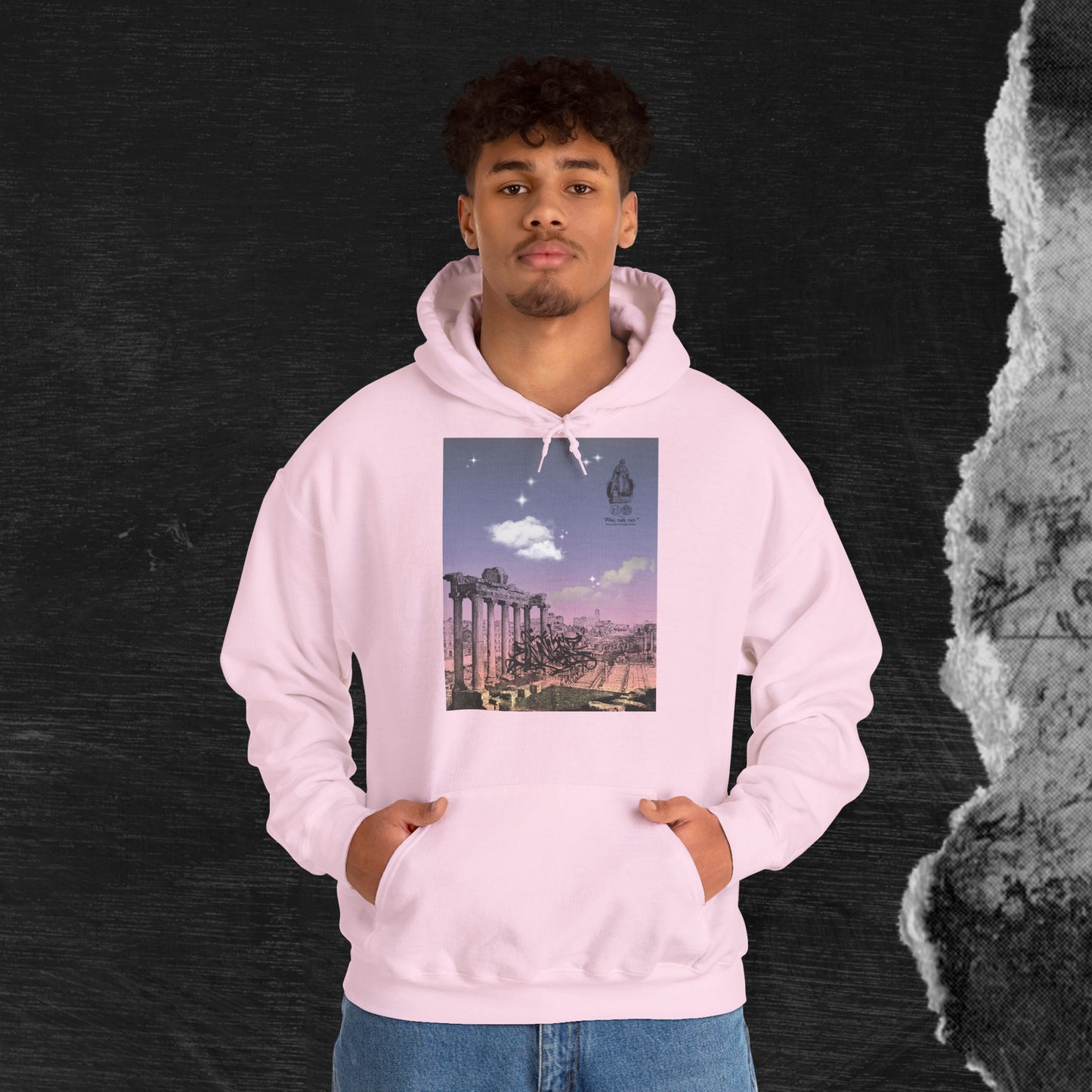 Hooded Sweatshirt - Sunshine of Rome with Dream of Conquer Design