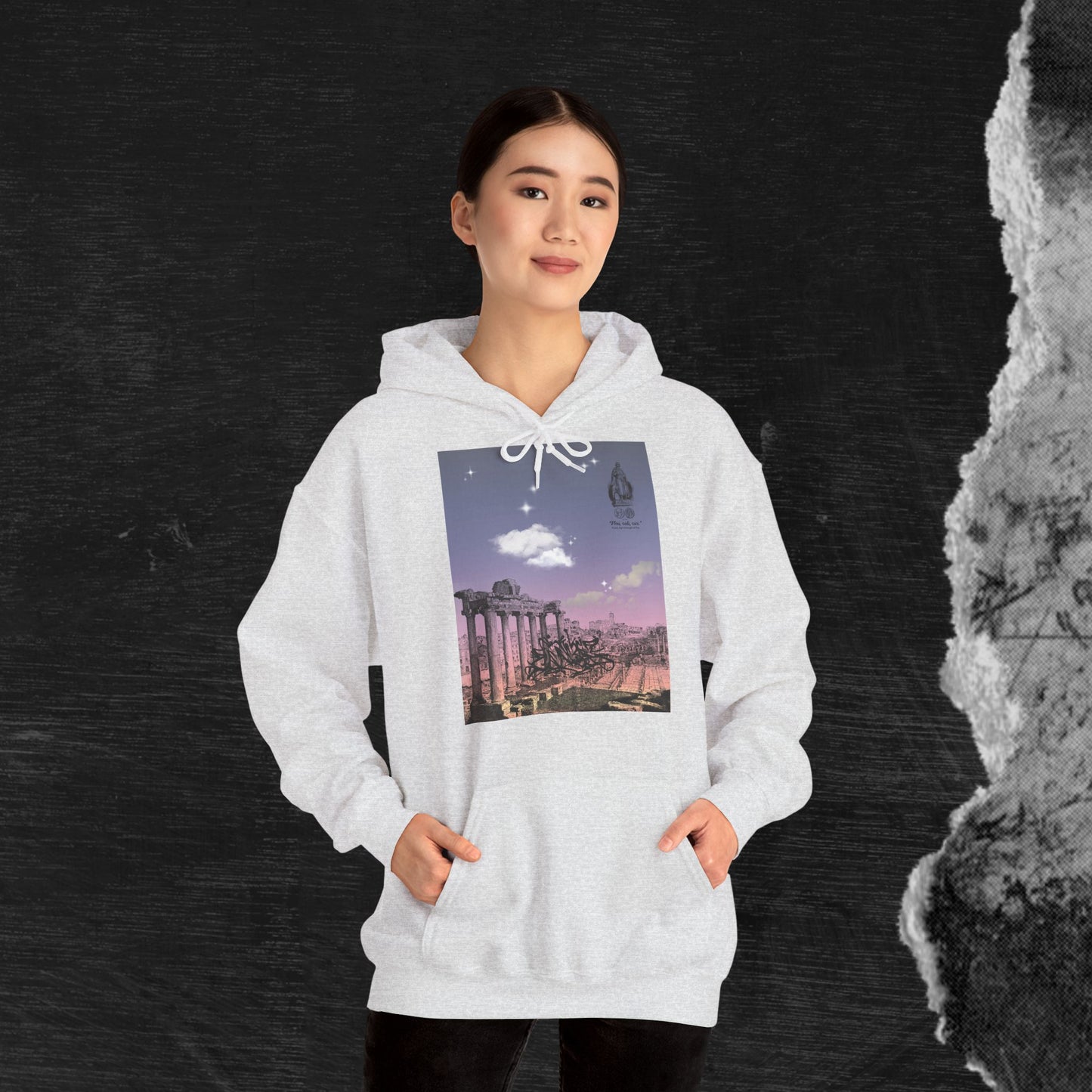 Hooded Sweatshirt - Sunshine of Rome with Dream of Conquer Design