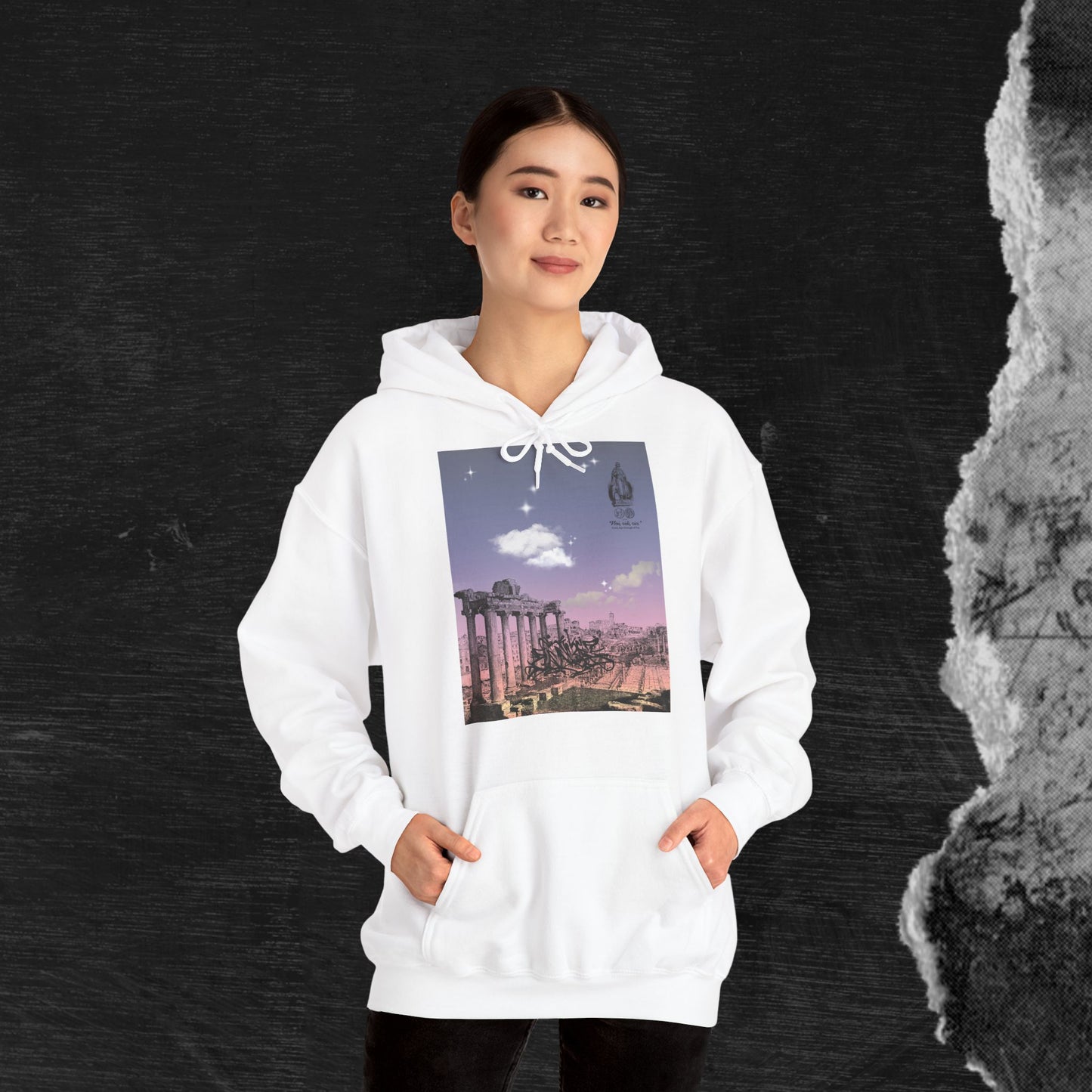 Hooded Sweatshirt - Sunshine of Rome with Dream of Conquer Design