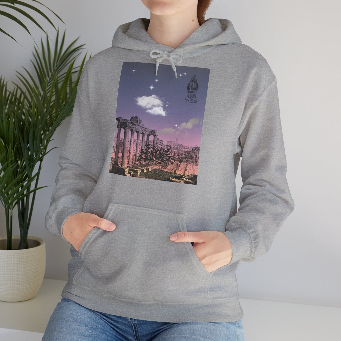 Hooded Sweatshirt - Sunshine of Rome with Dream of Conquer Design