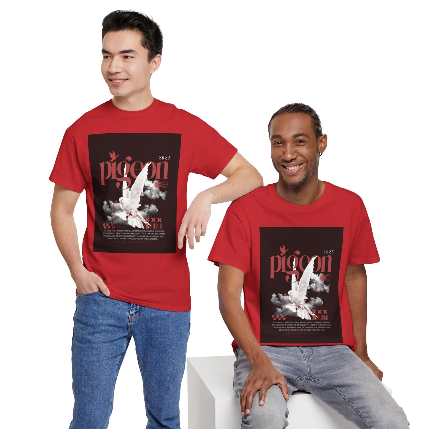 Artistic Unisex Heavy Cotton Tee - Pigeon & The Art Design 2025