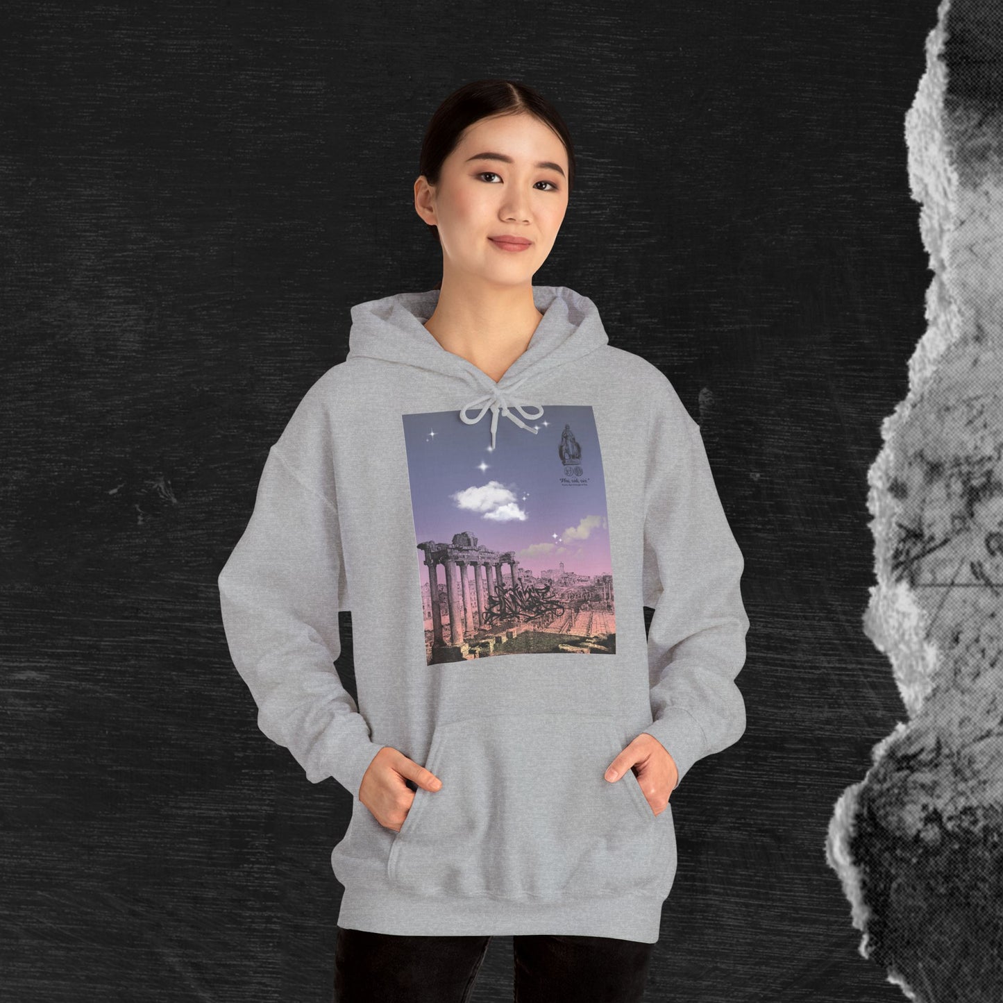 Hooded Sweatshirt - Sunshine of Rome with Dream of Conquer Design