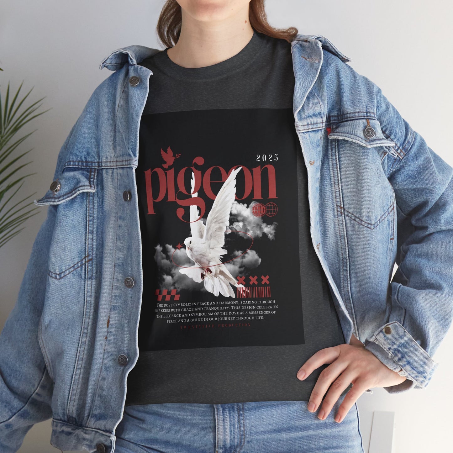 Artistic Unisex Heavy Cotton Tee - Pigeon & The Art Design 2025