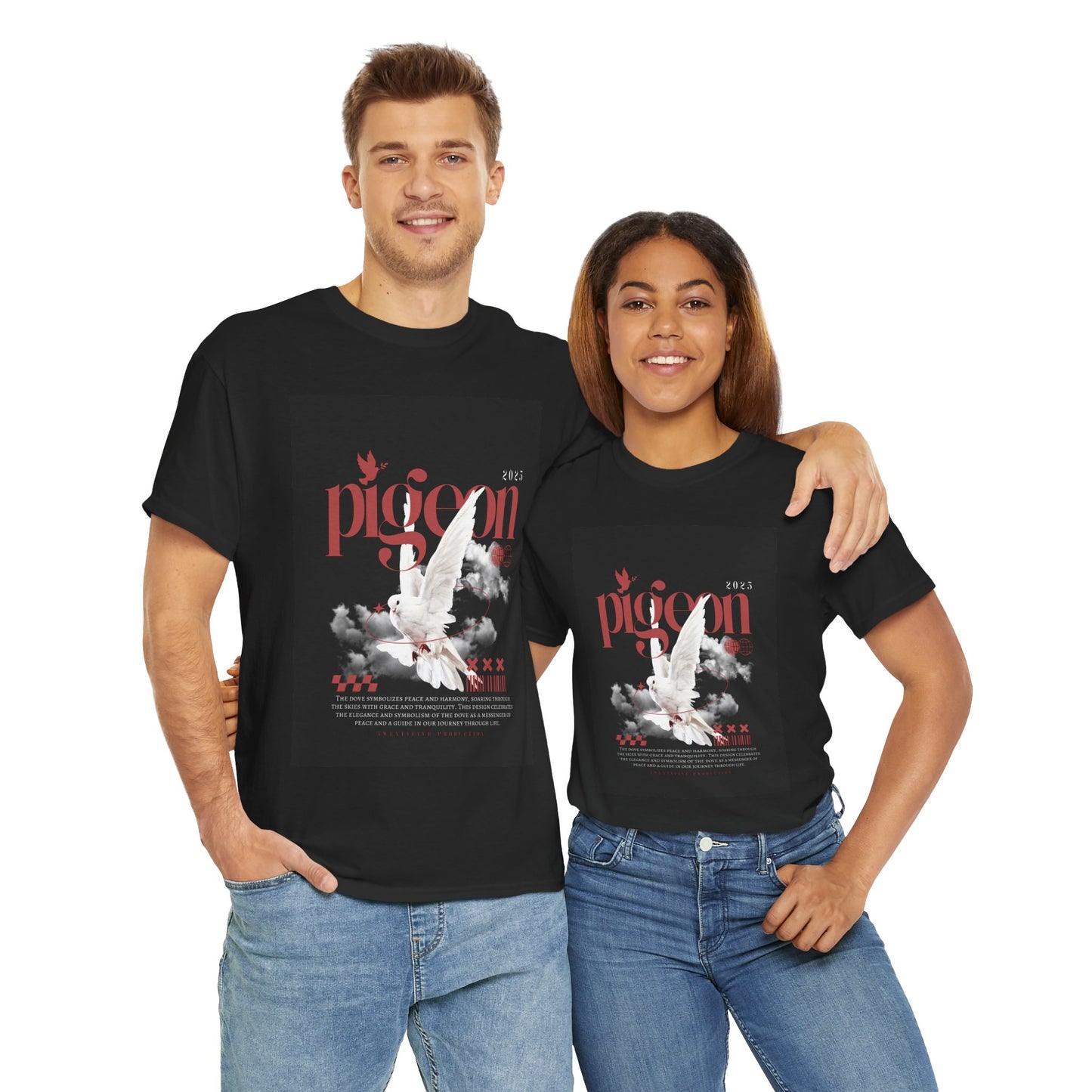 Artistic Unisex Heavy Cotton Tee - Pigeon & The Art Design 2025