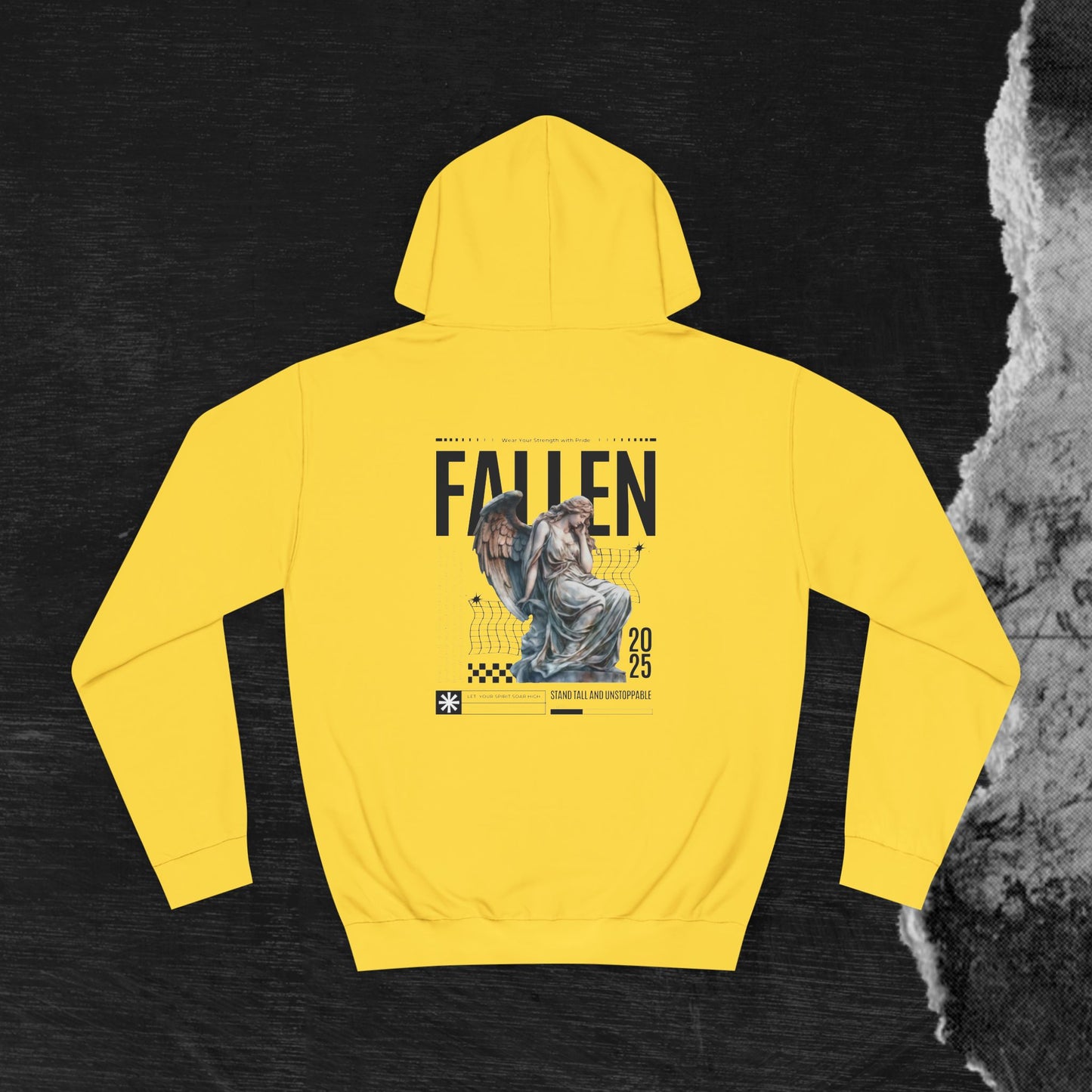 Fallen Angel College Hoodie - Vintage Art Design