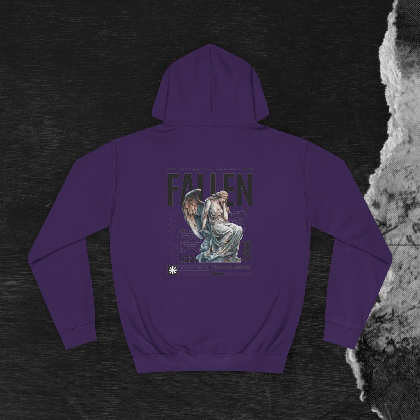 Fallen Angel College Hoodie - Vintage Art Design