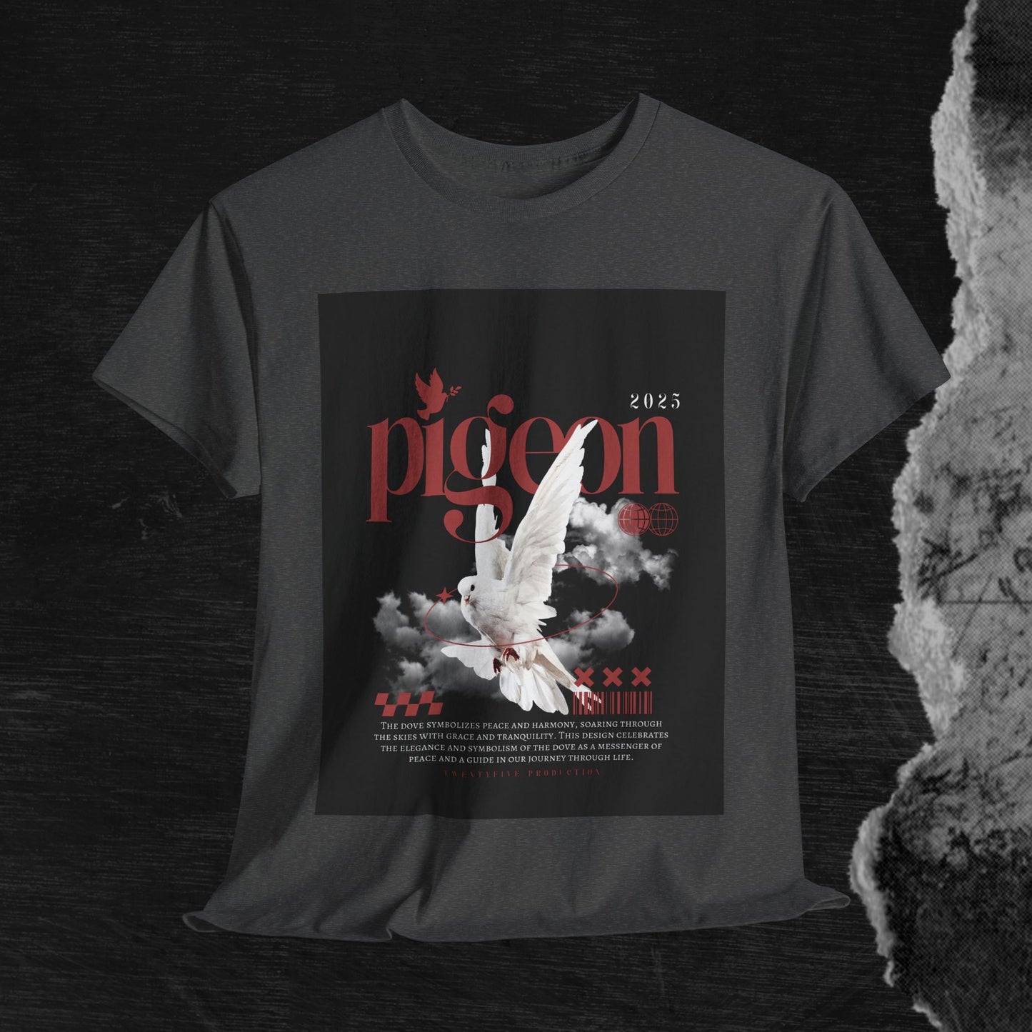 Artistic Unisex Heavy Cotton Tee - Pigeon & The Art Design 2025