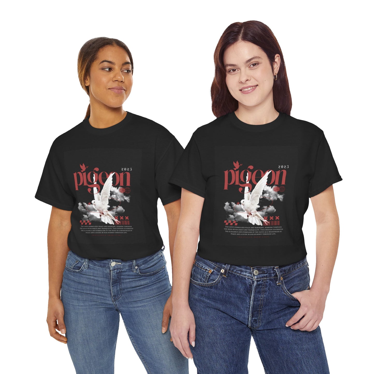 Artistic Unisex Heavy Cotton Tee - Pigeon & The Art Design 2025