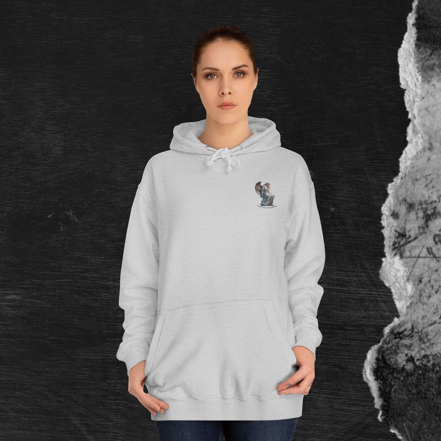 Fallen Angel College Hoodie - Vintage Art Design