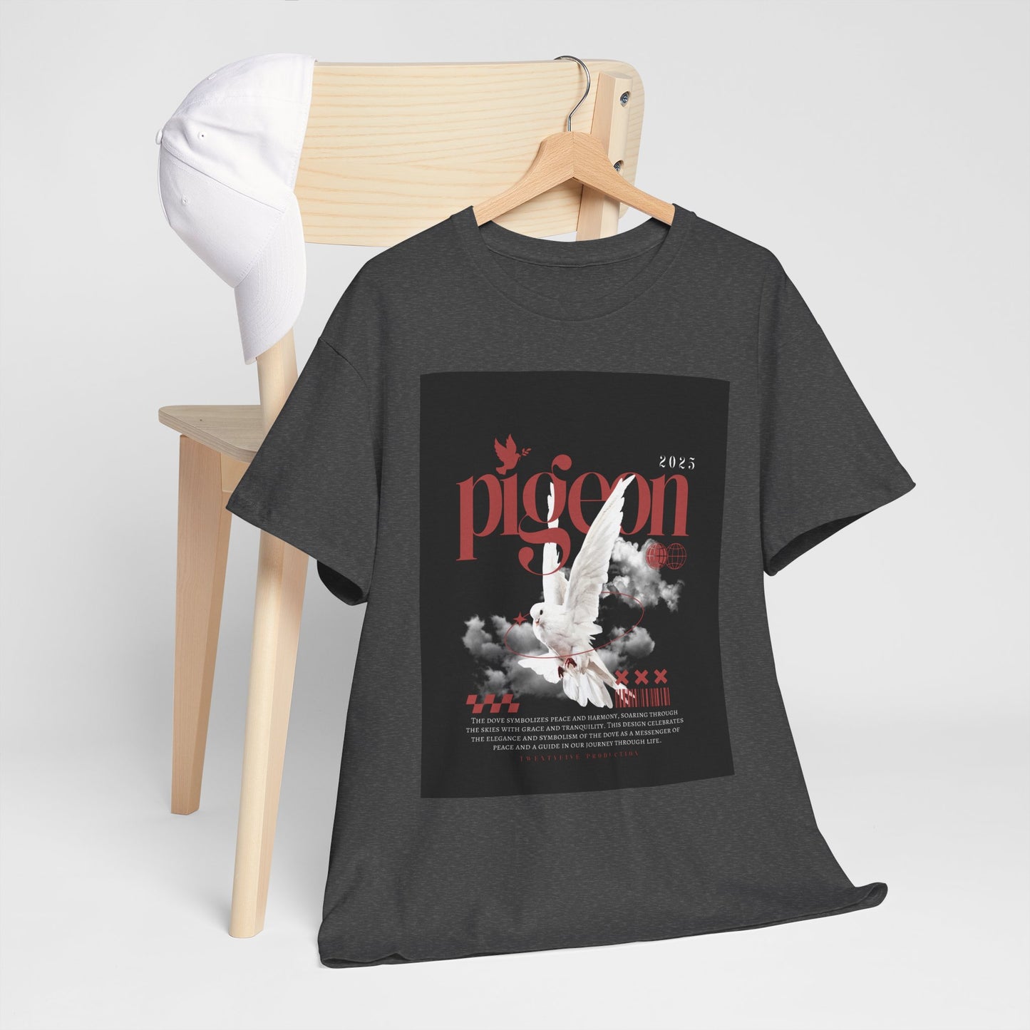 Artistic Unisex Heavy Cotton Tee - Pigeon & The Art Design 2025