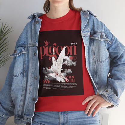 Artistic Unisex Heavy Cotton Tee - Pigeon & The Art Design 2025