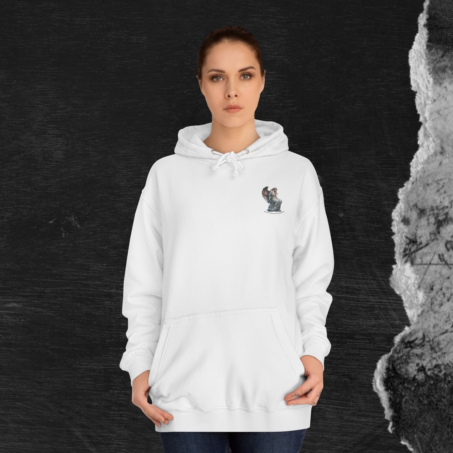 Fallen Angel College Hoodie - Vintage Art Design