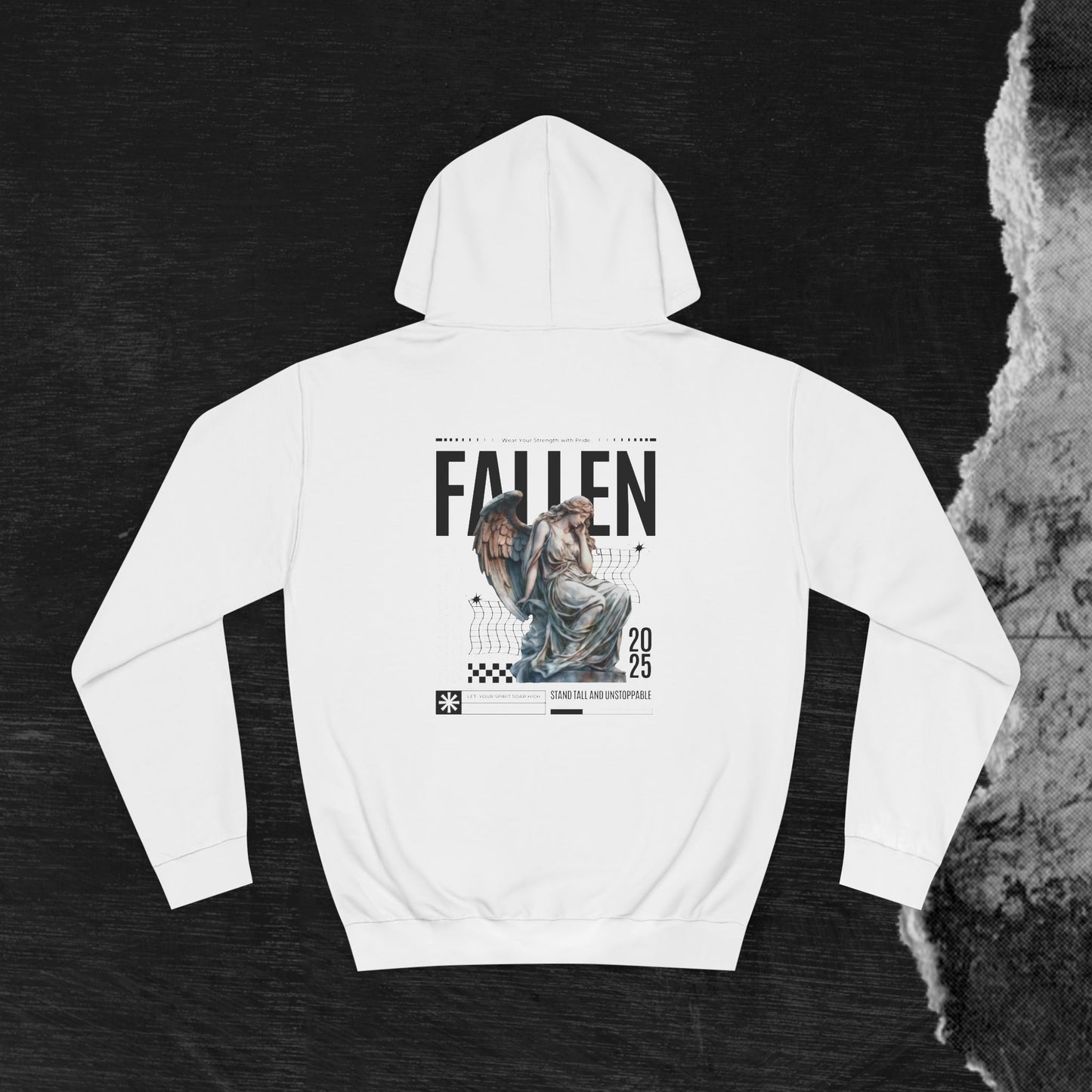 Fallen Angel College Hoodie - Vintage Art Design
