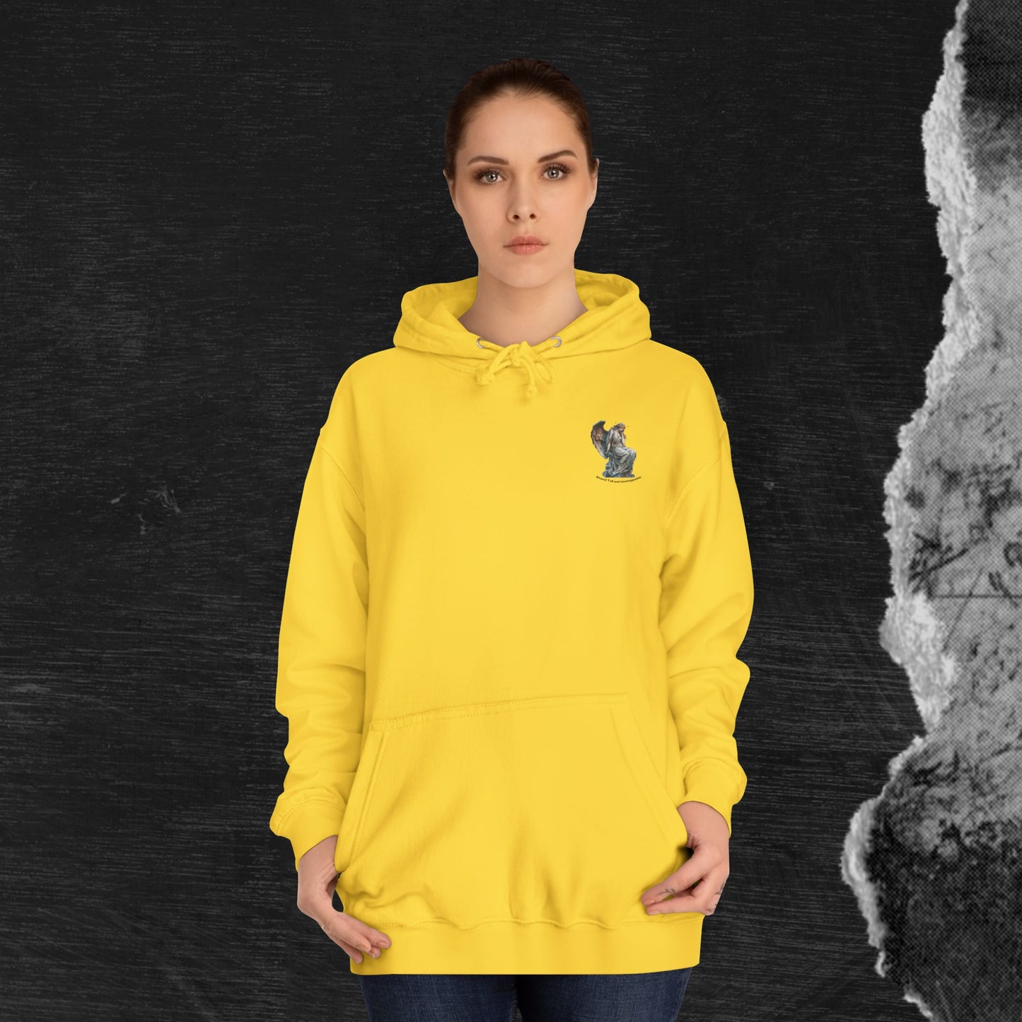 Fallen Angel College Hoodie - Vintage Art Design