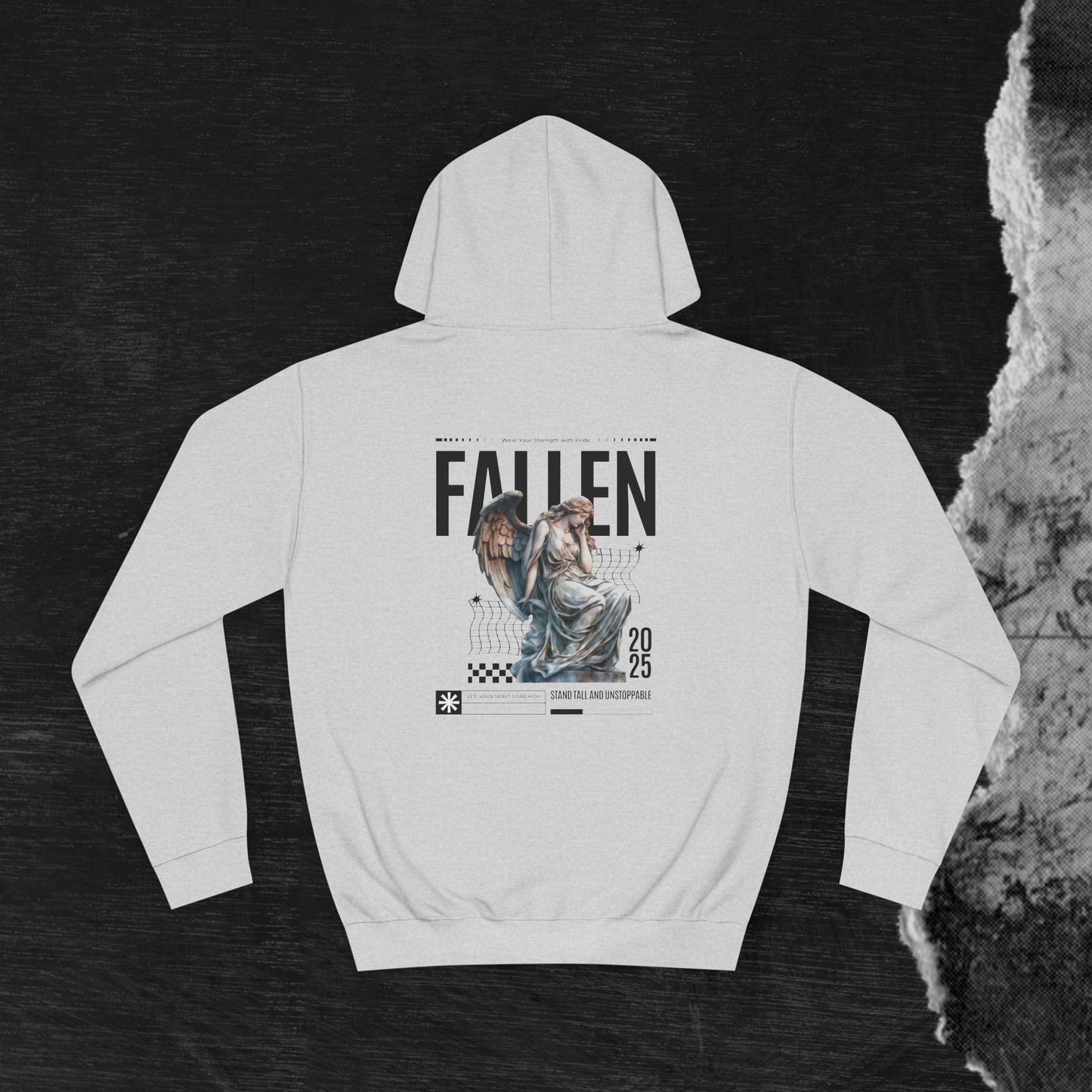 Fallen Angel College Hoodie - Vintage Art Design