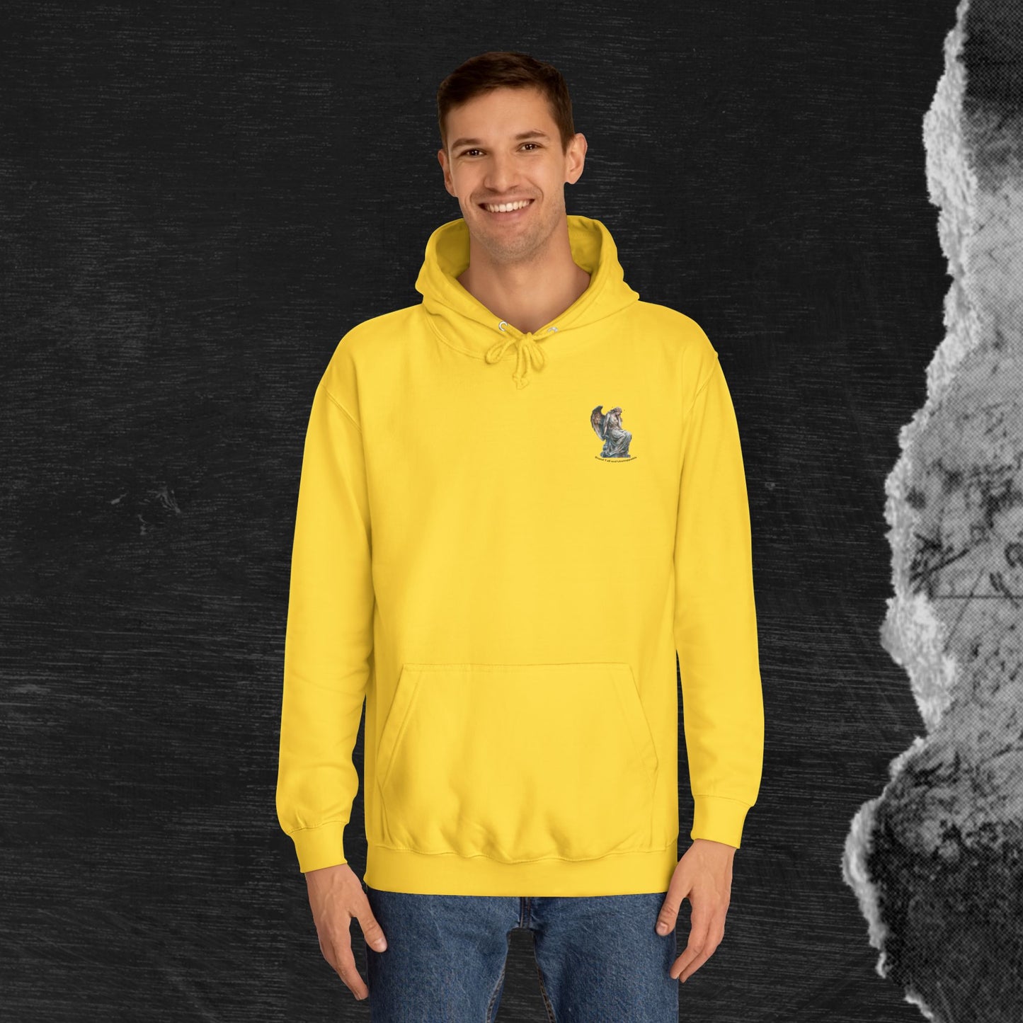 Fallen Angel College Hoodie - Vintage Art Design