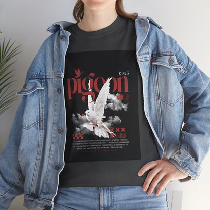 Artistic Unisex Heavy Cotton Tee - Pigeon & The Art Design 2025
